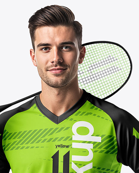 Man Wearing Badminton Uniform Mockup