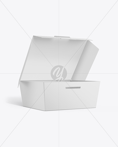 Opened Paper Food Box Mockup