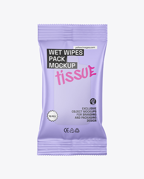 Matte Wet Wipes Pack Mockup