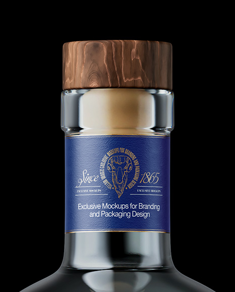 Oslo Dry Gin Bottle on Black Background Mockup