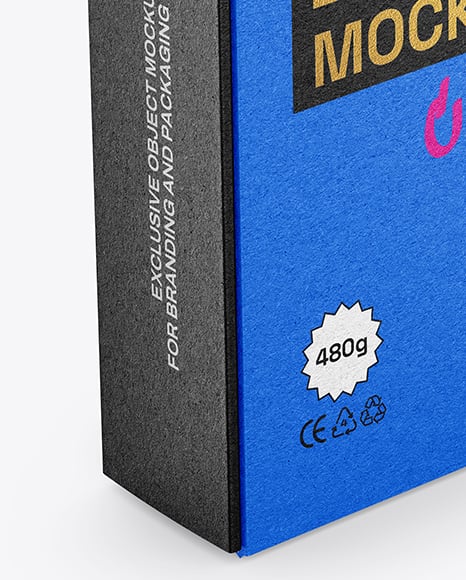 Kraft Paper Box with Plastic Handle Mockup