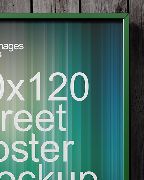 Framed Poster on a Wooden Wall Mockup
