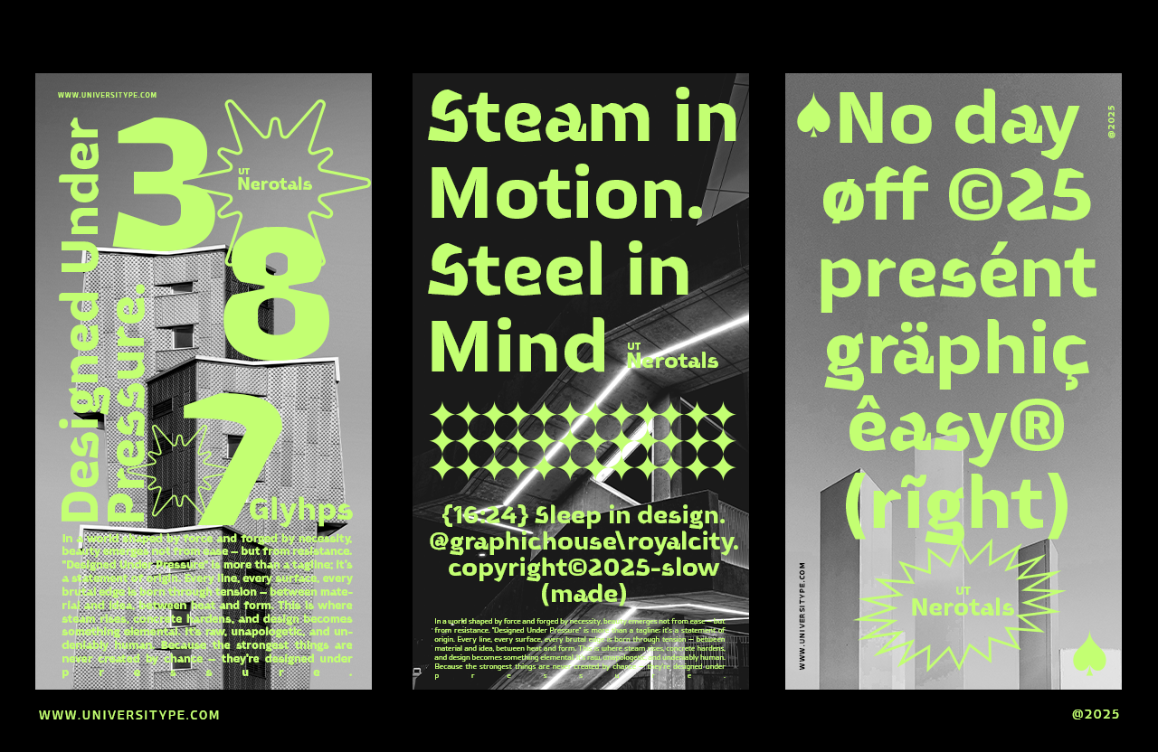 UT Nerotals – A Typeface Inspired by Contemporary Sculpture