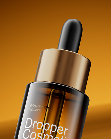 Amber Dropper Bottle Mockup