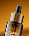 Amber Dropper Bottle Mockup