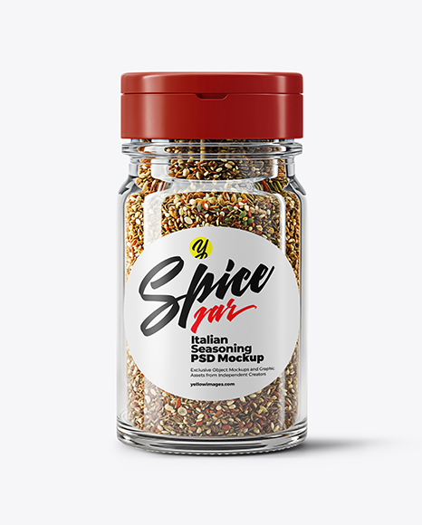 Glass Jar with Herbes de Provence Mockup - Realistic mockups