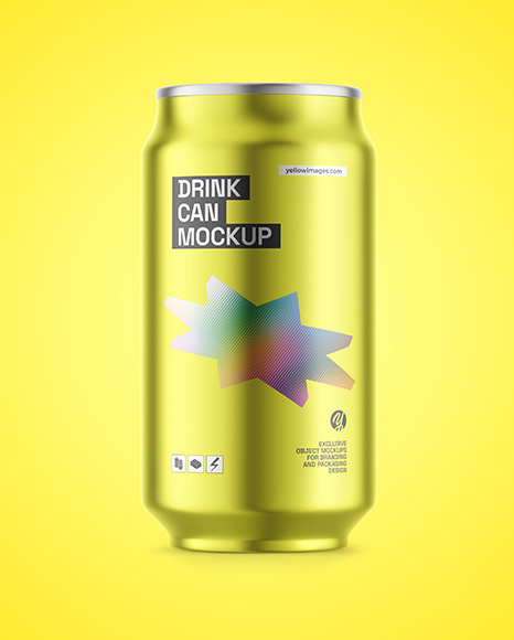 Matte Metallic Drink Can Mockup