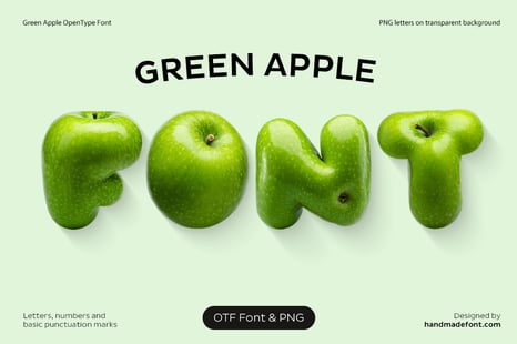 Green Apple Font - Fruit font