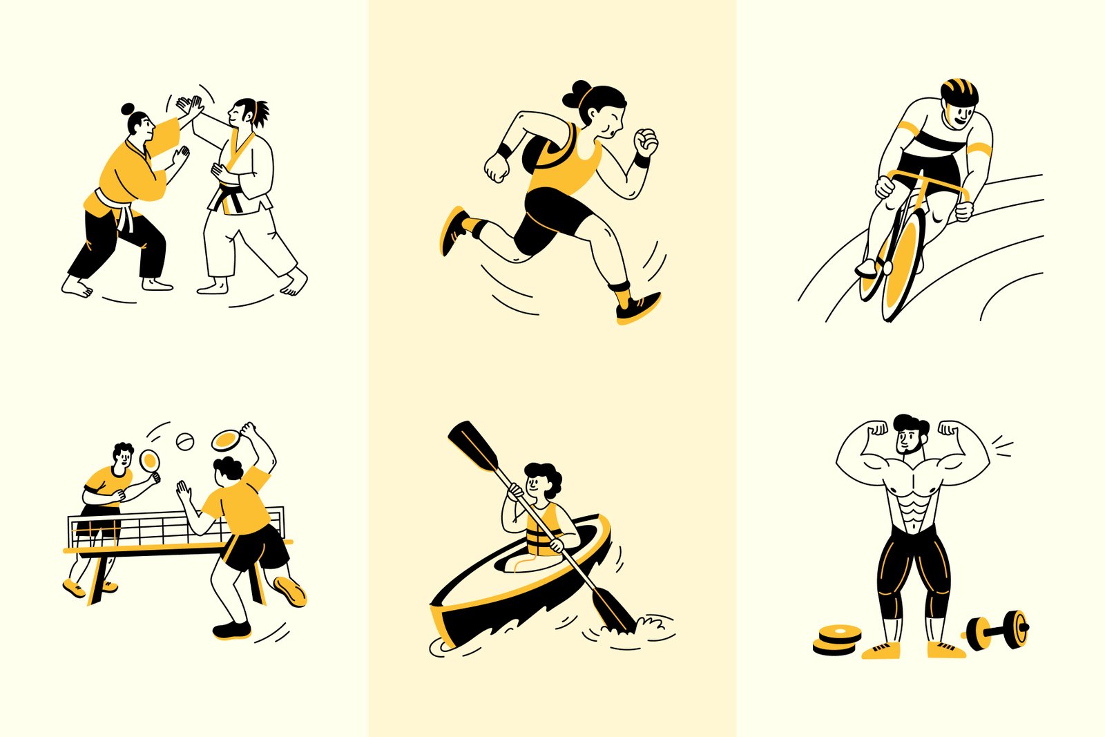 Sports Drawing Illustration Set