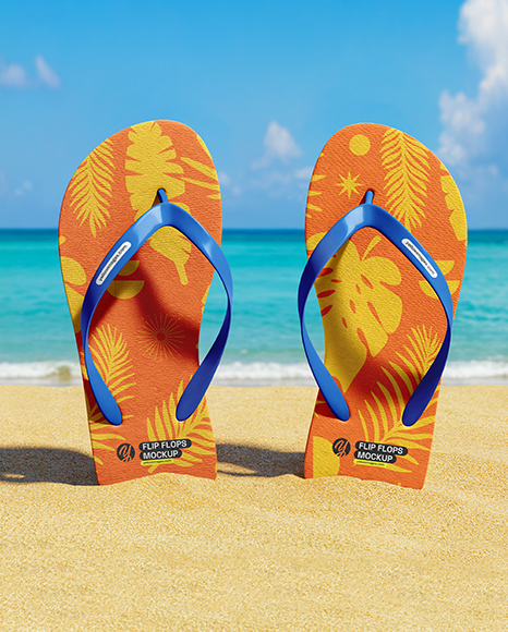 Flip-Flops on The Beach Mockup