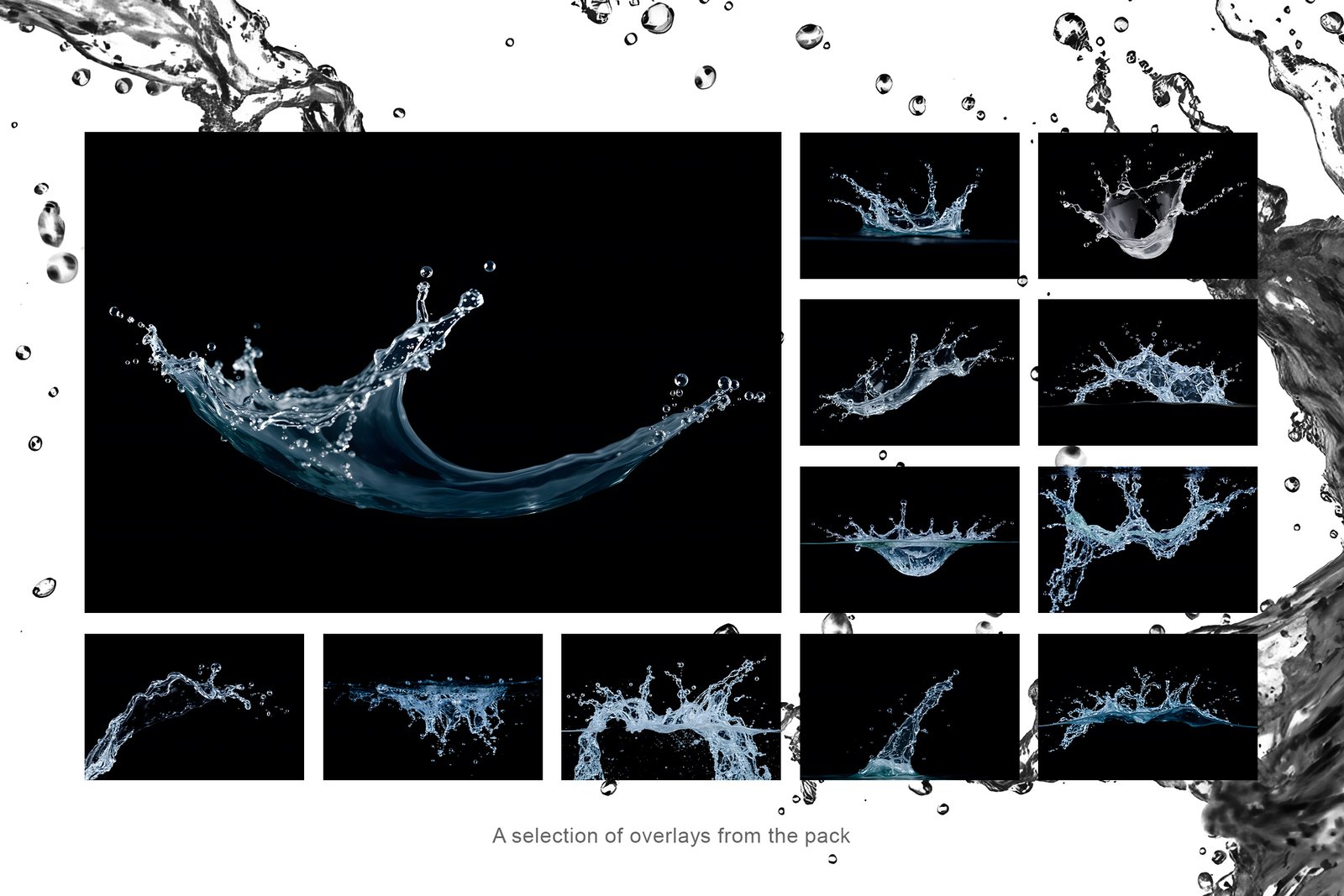 Realistic Water Splash Overlays