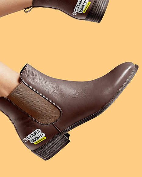 Chelsea Boots on Woman's Legs Mockup