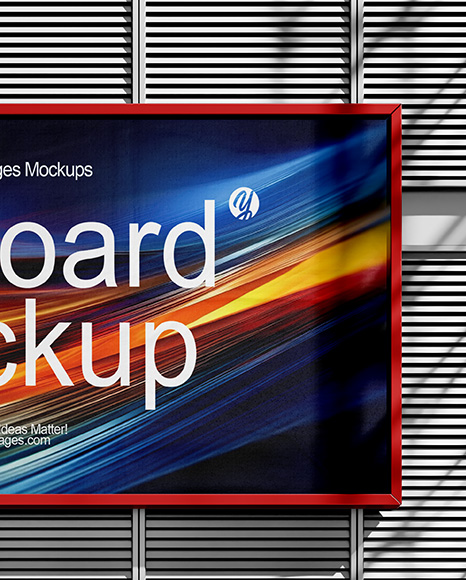 Street Billboard on a Wall Mockup