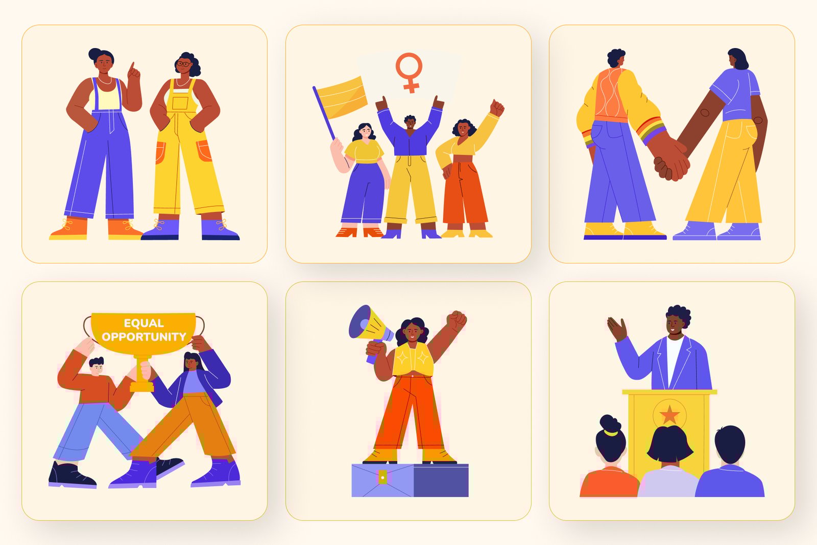Equality Illustrations Art Set