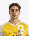 Soccer Goalkeeper Wearing V-Neck Long Sleeve Jersey Mockup