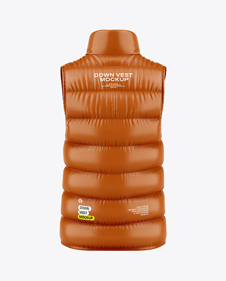 Glossy Down Vest Mockup - Black tracksuit mockup