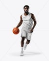 Afro-American Basketball Player Wearing Full Basketball Uniform Mockup