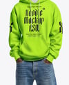 Black Man Wearing Hoodie and Baseball Cap Mockup