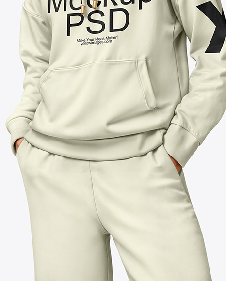 A Woman in a Hoodie Mockup