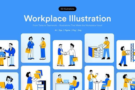 Workplace Illustrations Art Set - Graphics