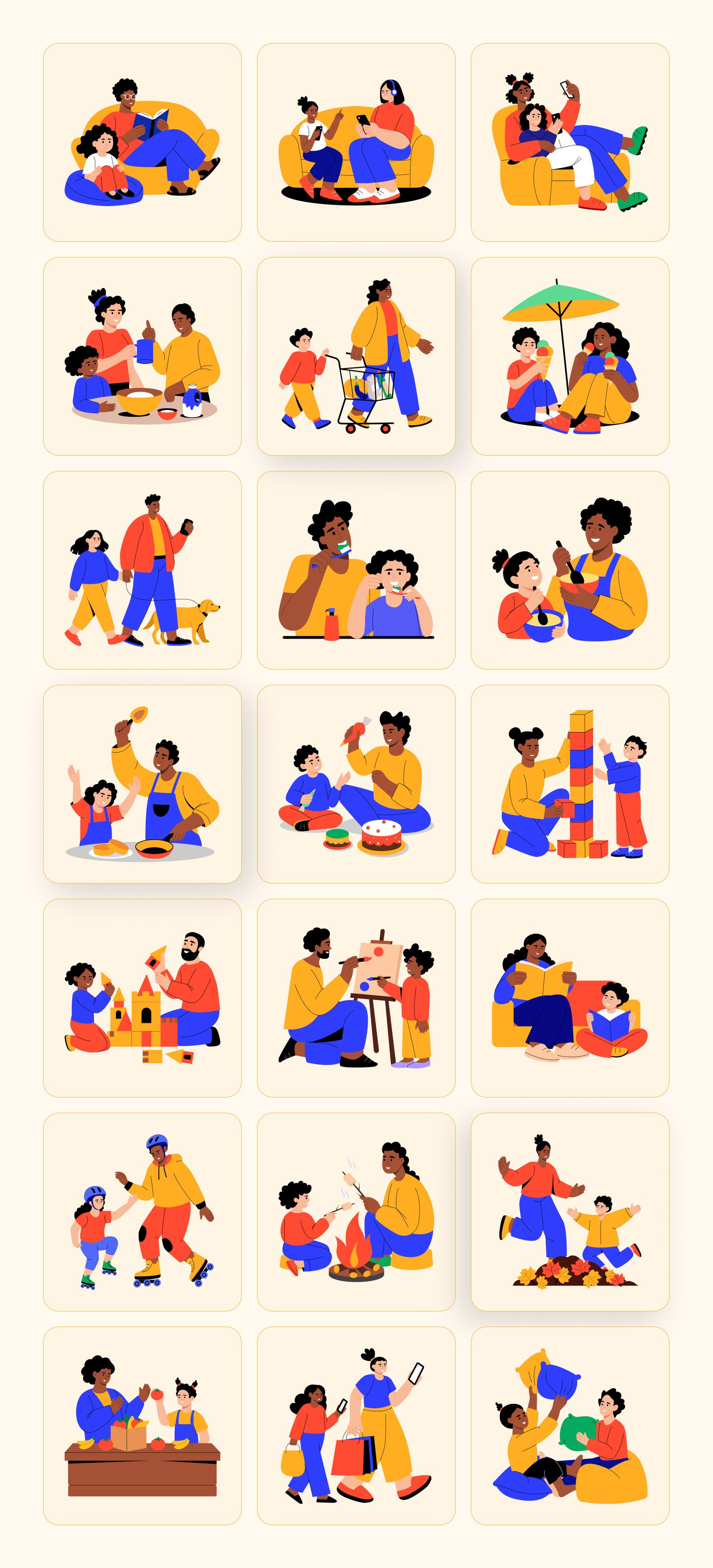 Family Illustration Art Set