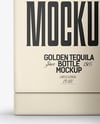 Golden Tequila Bottle with Box Mockup