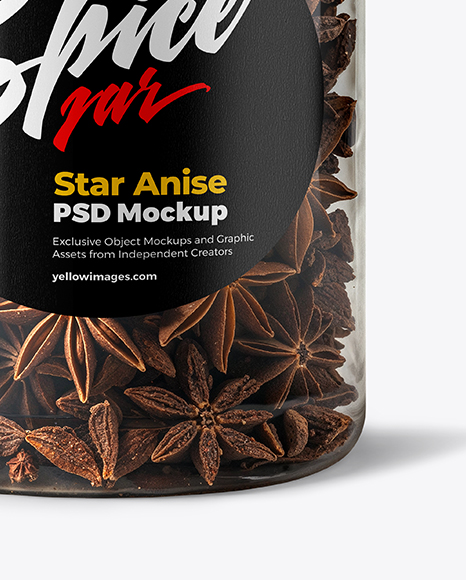 Plastic Jar with Star Anise Mockup