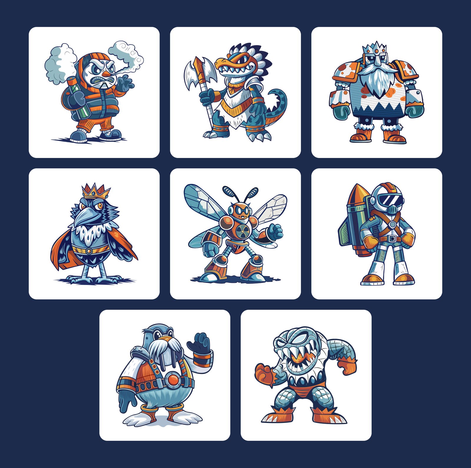 Comic Figures Illustration Set