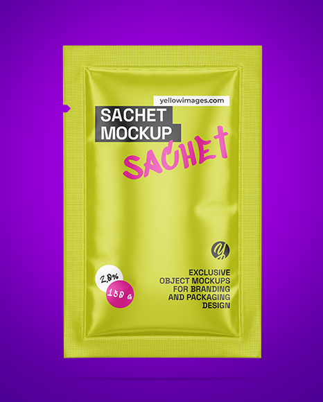 Glossy Sachet Mockup