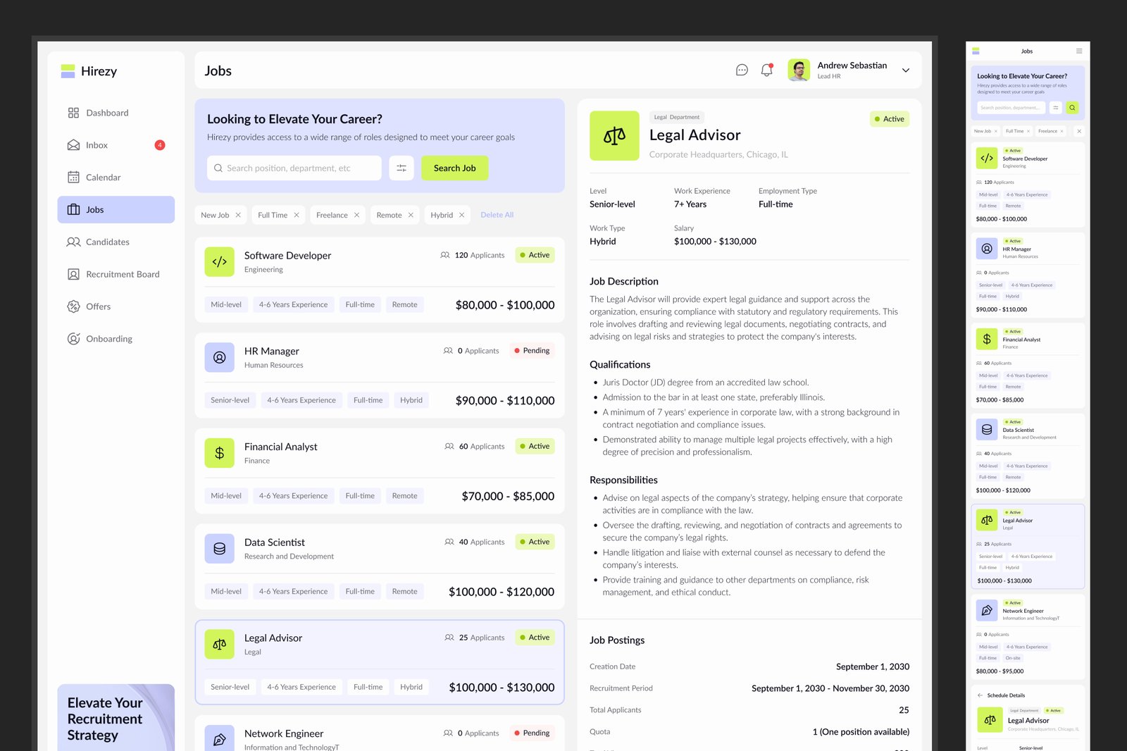 Hirezy - Recruitment Dashboard