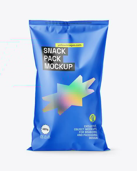 Large Matte Snack Bag Mockup - Mockups