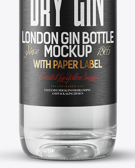 Dry Gin Bottle with Cork Mockup