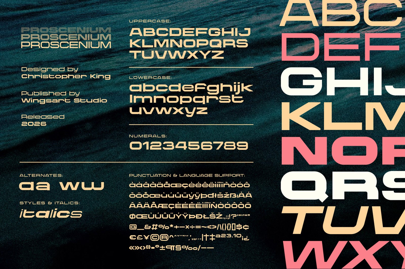 Proscenium - A Wide Sans-Serif Font Designed for Cinema