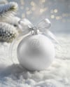 Matte Christmas Ball with Bow Mockup