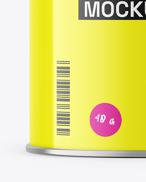 Glossy Tin Can Mockup