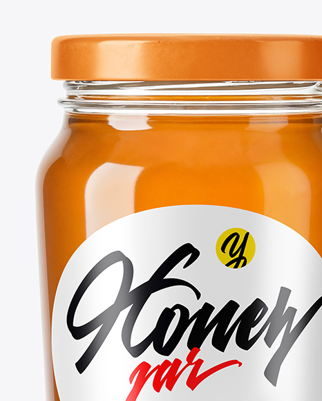 Glass Jar with Acacia Honey Mockup