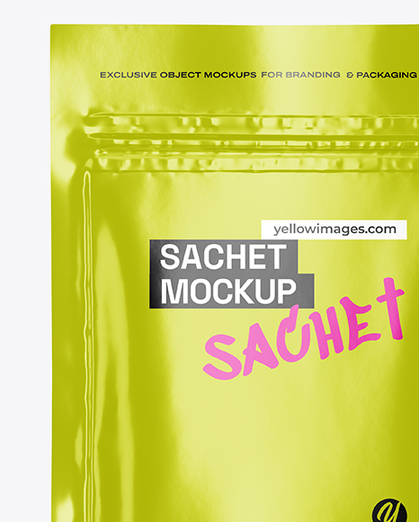 Glossy Sachet Mockup