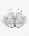 Pair of Strappy Sandals With Shoe Box Mockup