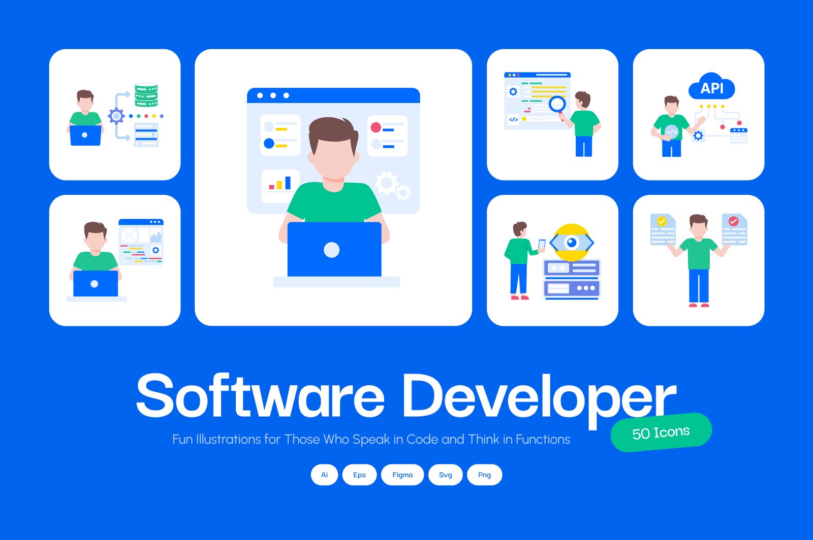 Software Developer Illustration Set