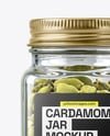 Square Glass Jar with Cardamom Pods Mockup