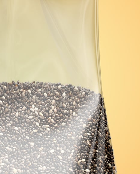 Transparent Package with Chia Seeds Mockup