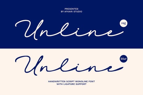 Unline - Handwritten Script Monoline Font - Fonts