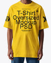 Black Man Wearing Oversize T-Shirt Mockup