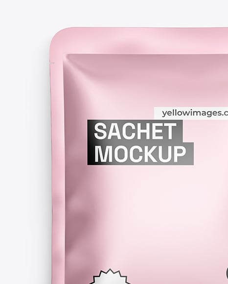 Matte Metallic Sachet Mockup
