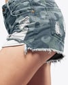 Combat Boots on Women's Legs with Jean Shorts Mockup