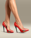 Pair of Stilettos on Woman's Legs Mockup