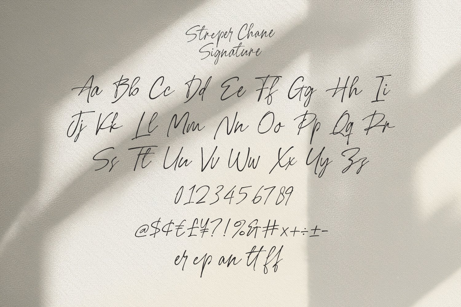 Streper Chane Signature Script Font