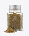 Square Glass Jar with Za'atar Spice Mockup