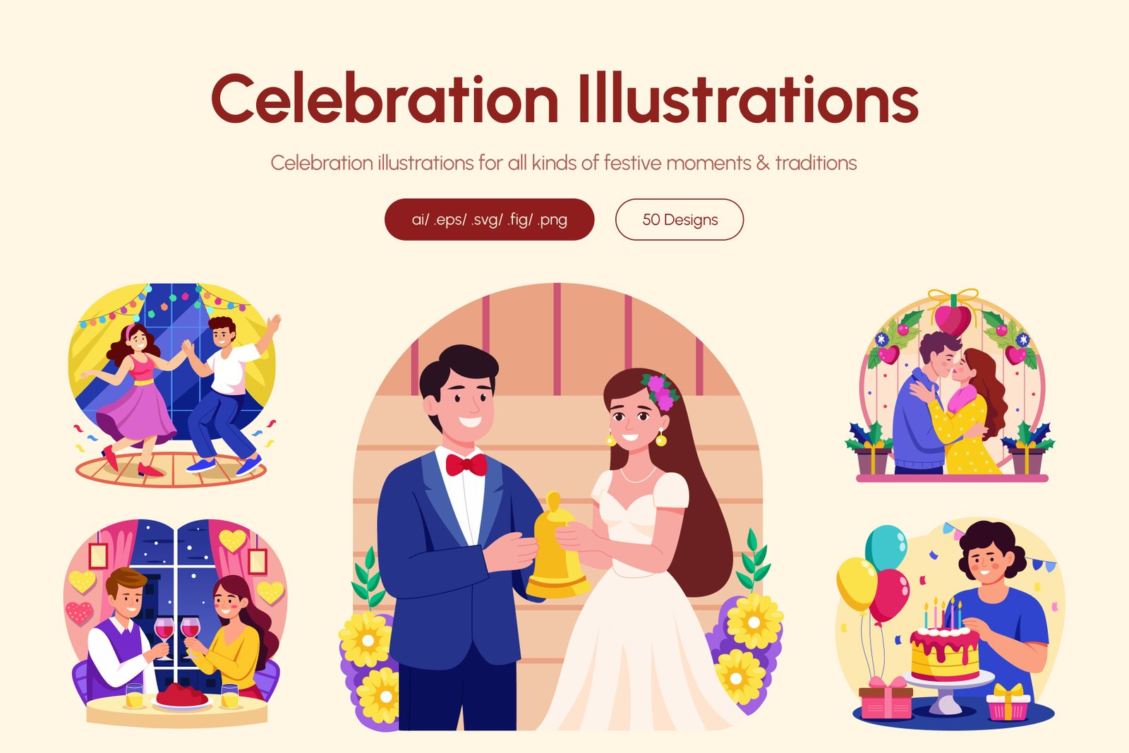 Celebrate Illustrations Art Set
