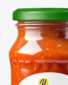 Clear Glass Jar with Marinara Sauce Mockup